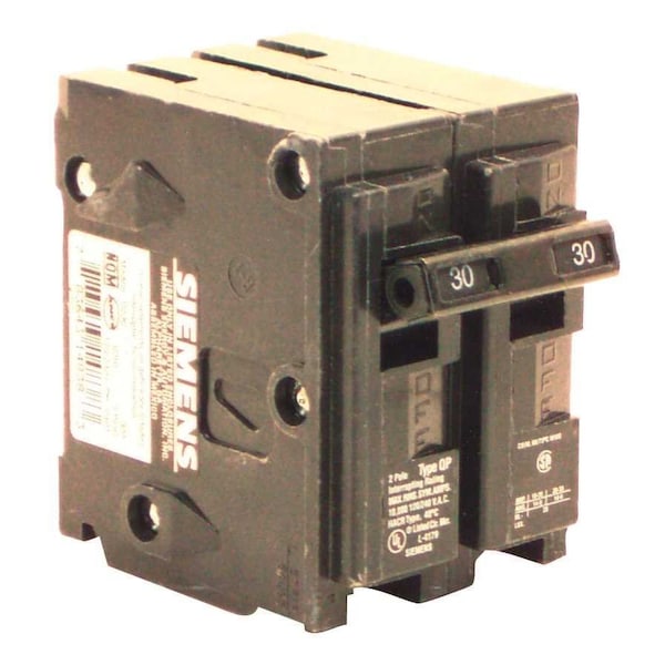 Siemens Circuit Breaker, QP Series, 30A, 2 Pole, 120/240V AC, 10kA